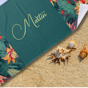 Serviette De Plage Floral Hawaïen