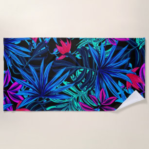 Serviette De Plage Floral tropical vibrant