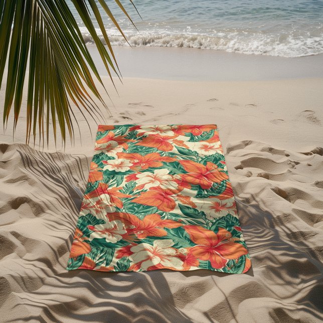 Serviette De Plage Flore tropicale hawaïenne motif (Créateur téléchargé)