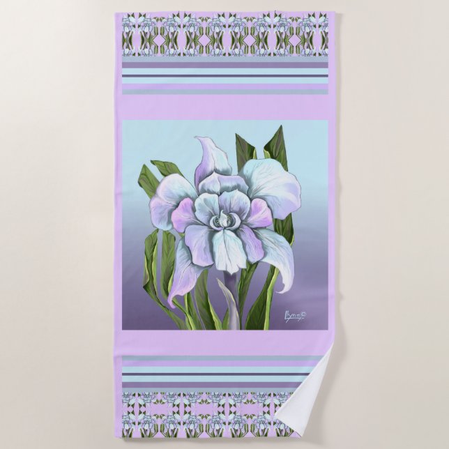 Serviette de plage Flower Smeraldo (Devant)