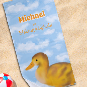 Serviette De Plage Fluffy Duck Personnalisé