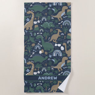 Serviette De Plage Forêt de dinosaures rustique Préhistorique Personn