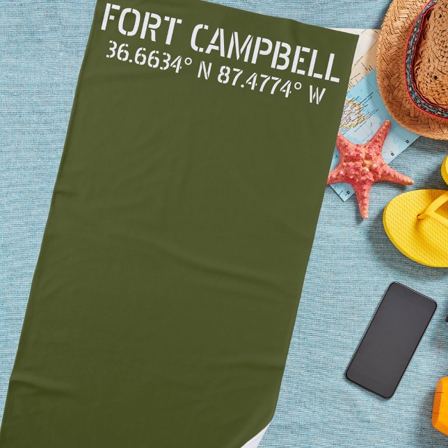 Serviette De Plage Fort Campbell Latitude Longitude (Créateur téléchargé)