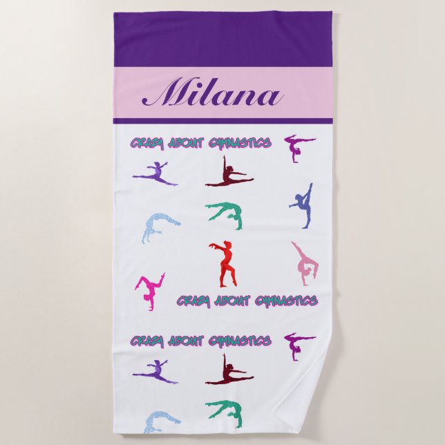 Serviette De Plage Fou de la gymnastique (Devant)