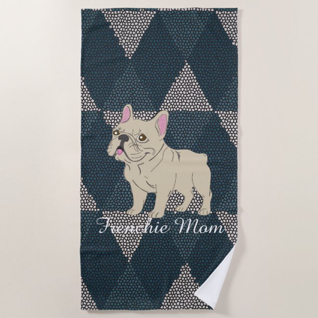 Serviette De Plage Frenchie Mom (Devant)