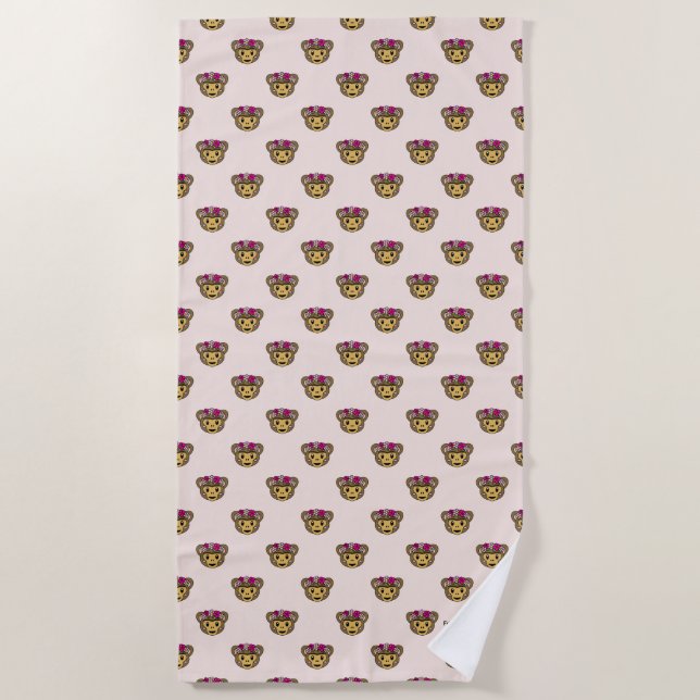 Serviette De Plage Frida Kahlo | FridaMoji - singe (Devant)