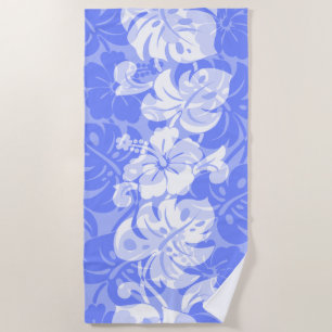 Serviette De Plage Frontière Kalakaua Hibiscus hawaïens - Périwinkus