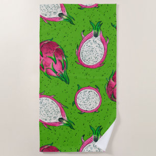 Serviette De Plage Fruit rouge dragon vert