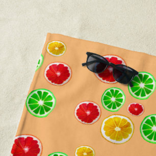 Serviette De Plage Fruits d'été tranche citron citron