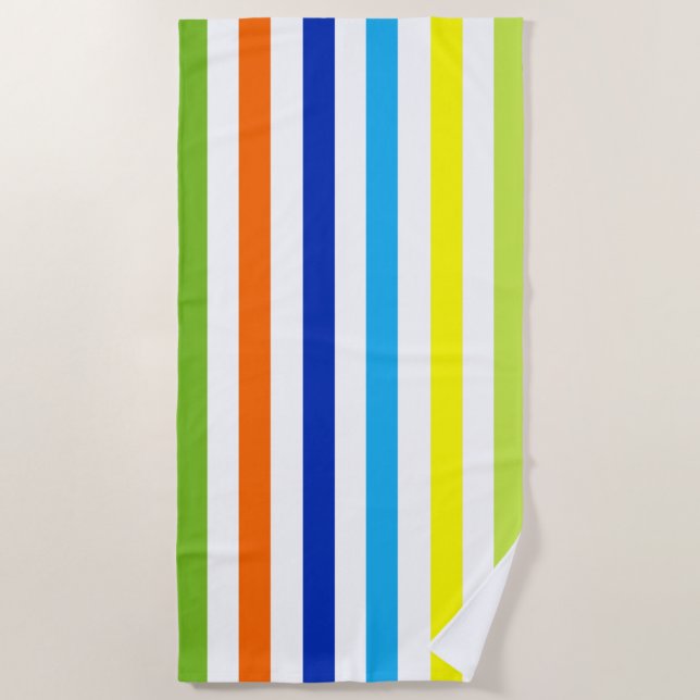 Serviette De Plage Fun Bright and Bold - Stripes modernes (Devant)