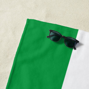 Serviette De Plage Fun Sporty Bright Kelly Green White Summer Stripes