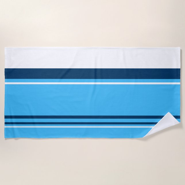 Serviette De Plage Funky Abstrait Art clair Bleu foncé Blanc (Devant)