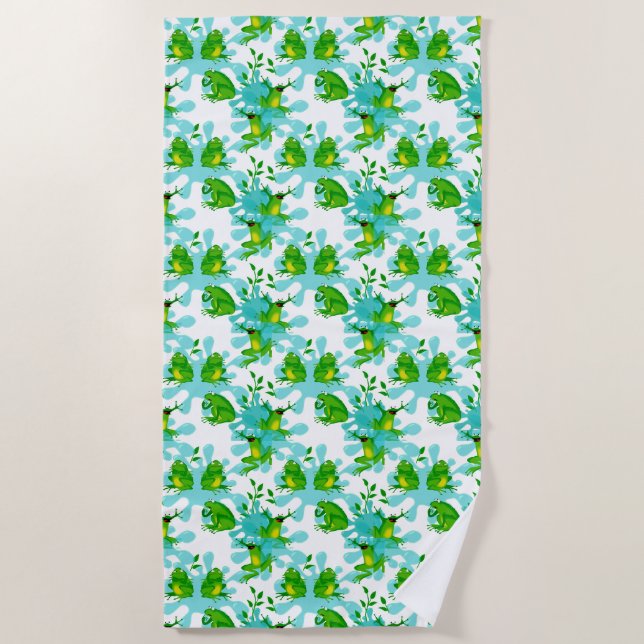 Serviette De Plage Funky Frogs Motif Kids (Devant)