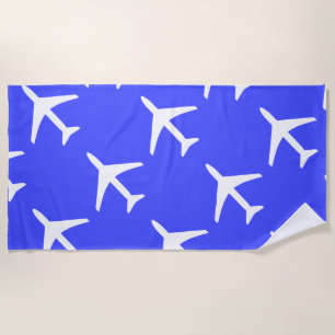 Serviette De Plage Funky White Plane Avion Pilote