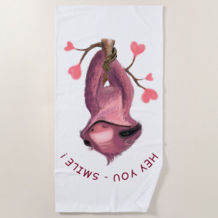 Serviette De Plage Funny Beach Towel Playl Sloth Smile - Texte person