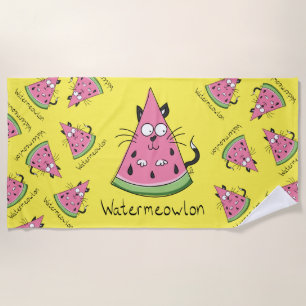 Serviette De Plage Funny Chat Watermelon mignon Kids