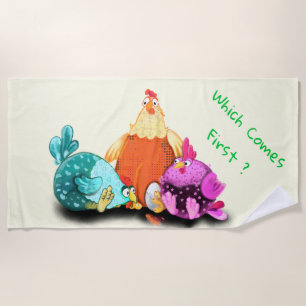 Serviette de plage Funny Chickens pour enfants - T