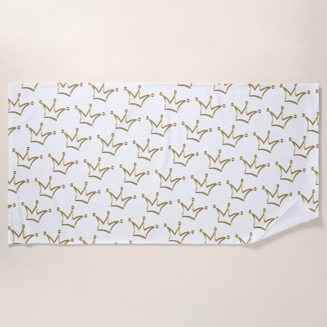 Serviette De Plage Funny Couronne d'or - luxe royal 1 (Devant)