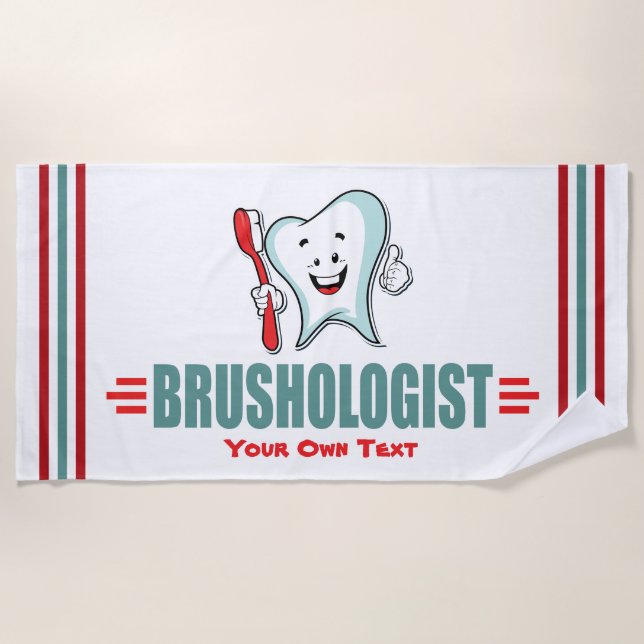 Serviette De Plage Funny Custom Dental Hygiene Toothbrish (Devant)