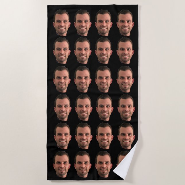 Serviette De Plage Funny Custom Photo Face Beach Towne Personnalisé  (Devant)