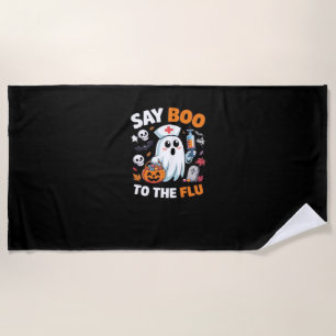 Serviette De Plage Funny Halloween Nurse Ghost T-Shirt - "Dites Boo à