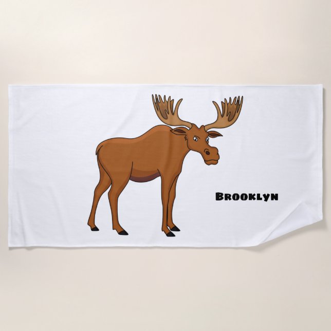 Serviette De Plage Funny moose (Devant)