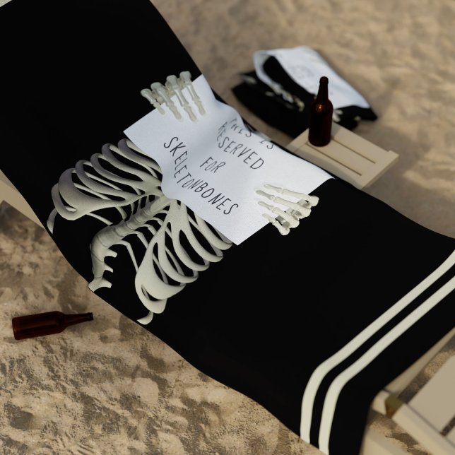 Serviette De Plage Funny Skeleton Réservé Signal Éffrayant Beach Towe (Créateur téléchargé)