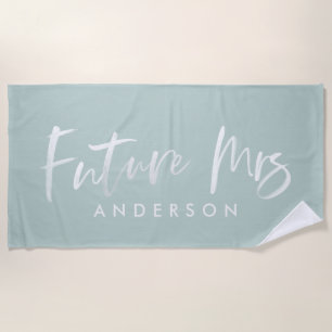 SERVIETTE DE PLAGE FUTURE MRS... FIANÇAILLES WATERCOLOR