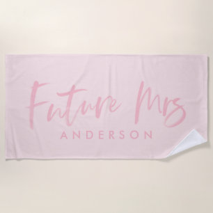 SERVIETTE DE PLAGE FUTURE MRS... FIANÇAILLES WATERCOLOR