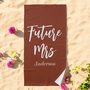 Serviette de plage Future Mrs Terracotta Enterreme