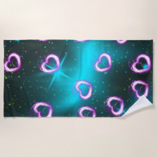 Serviette De Plage Galaxie de coeur