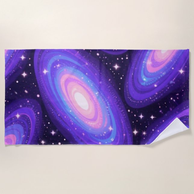 Serviette De Plage Galaxy Swirls Motif Dreamy Cosmic Nebula Design (Devant)