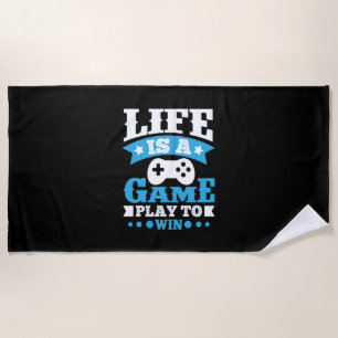 Serviette De Plage Gamer Gift Life Est Un Jeu