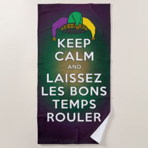 Serviette De Plage GARDER CALME et LAISSEZ LES BONS TEMPS ROULER