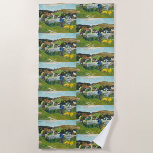 Serviette De Plage Gauguin Le Porcher Affiche d'Art Rural Vintage