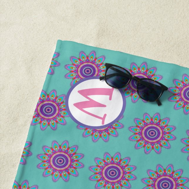 Serviette de plage géante 20 x 30 cm. motif psyché (En situation)