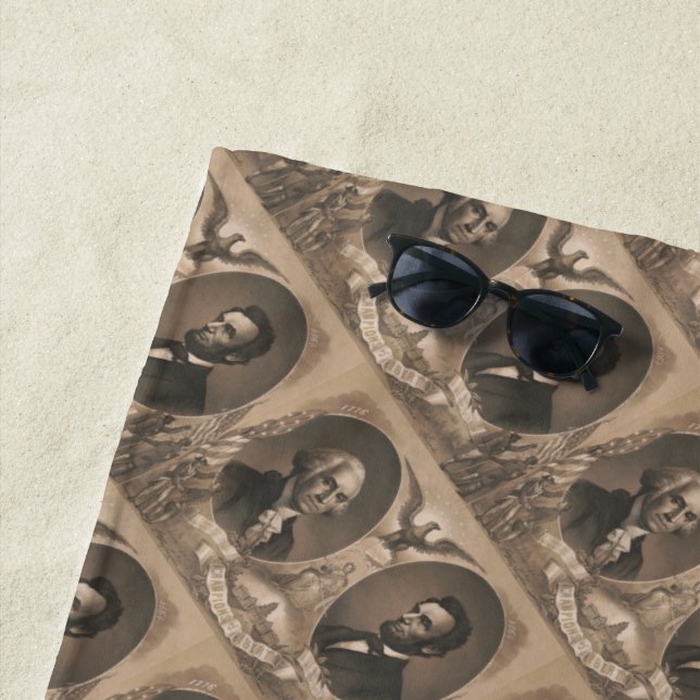 Serviette De Plage George Washington Abraham Lincoln Eagle Patriotiqu (En situation)