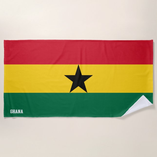 Serviette De Plage Ghana Drapeau splendide patriotique (Devant)