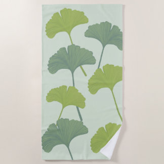 Serviette De Plage Ginkgo Leaves Customizable Background Colors 
