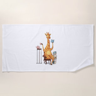 Serviette De Plage Giraffes, livres et cadeaux de thé