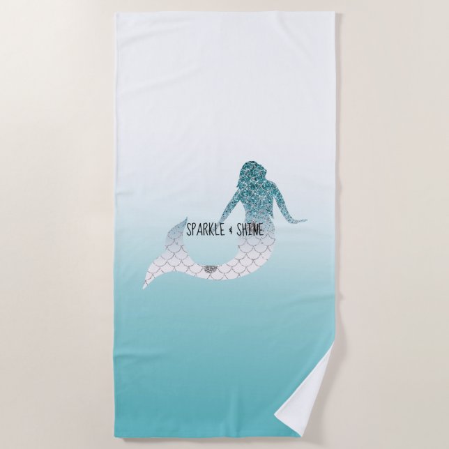 Serviette De Plage Girl Aqua Parties scintillant Turquoise Éparkle Me (Devant)