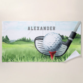 Serviette De Plage Girl Boy Golf Summer Beach Towne