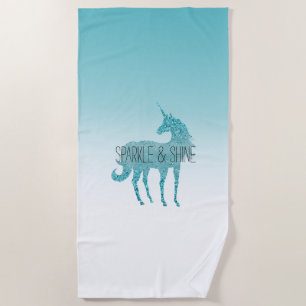Serviette De Plage Girl Glitz Aqua Parties scintillant Turquoise Unic