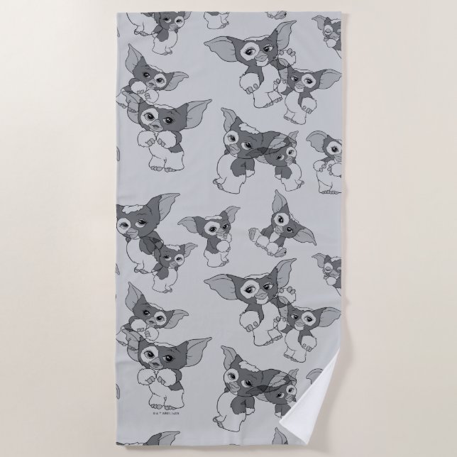Serviette De Plage Gizmo | Motif noir et blanc (Devant)