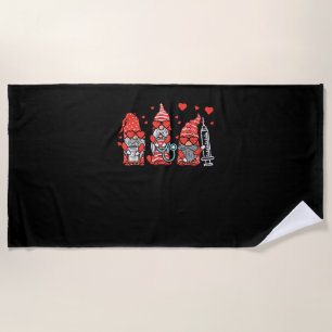 Serviette De Plage Gnome Nurse Scrub Valentine RN ICU ER Valentines D