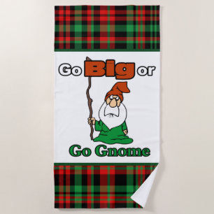 Serviette De Plage Go Big ou Go Gnome Red et Green Plaid