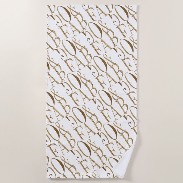Serviette De Plage Gold Glam Glitz 50 & Fabulous Motif (Devant)