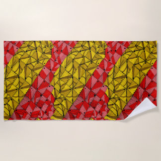 Serviette De Plage Golden Geometry Stripes - Luxe Abstrait