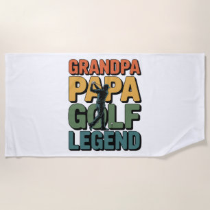 Serviette De Plage Golf Legend Grand Papa