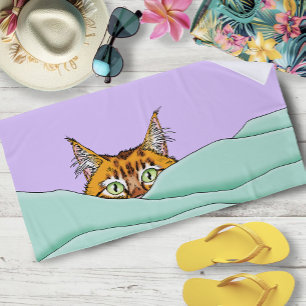 Serviette De Plage Good Morning Orange Cat Funny